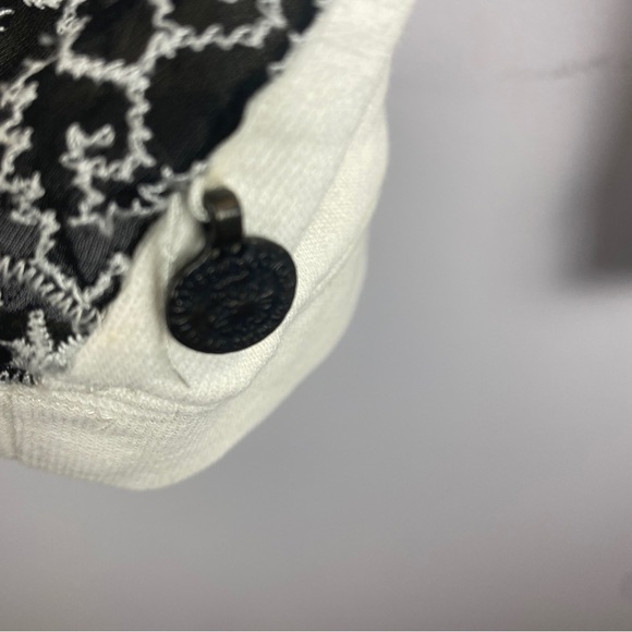 SCOTCH & Soda White Black Embroidered Sheer Detail Sweater Small - Picture 10 of 16